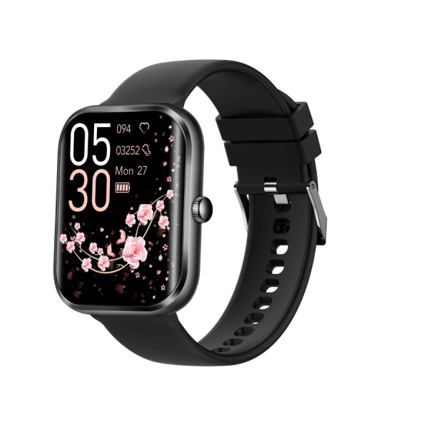 ak58 smartwatch black silicone strap